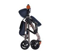 Déambulateur Pliable avec Siège pour Personnes Âgées, Support Portable pour Se Lever Et S'Asseoir, Pliable en Aluminium Léger Et Léger À Quatre Roues,Blue