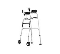 VEVOR Déambulateur pliable avec roues 127 mm, capacité de charge 204 kg, cadre de marche aide à mobilité aluminium léger, avec hauteur réglable, accoudoirs amovibles, pour personnes âgées handicapées