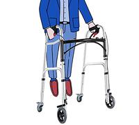 Déambulateur pliable de 1,8 m de haut avec frein et siège, déambulateur pliable vertical réglable pour adultes handicapés, personnes âgées, aide à la mobilité légère et pliable (couleur : marche