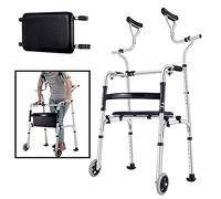 Déambulateur pliable - Déambulateur vertical progressif pour personnes âgées, personnes âgées et handicapées - Déambulateur à roulement robuste, charge de 180 kg