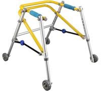 Déambulateur pliable en alliage d'aluminium avec coussin pour entraînement de rééducation et assisté debout