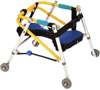 Déambulateur Pliable, Entraînement Pliant de Marcheur de déambulateur de réadaptation d'enfant, Aides à la Marche de mobilité d'enfants de 4 Roues d'alliage d'aluminium avec Le siège(Large)