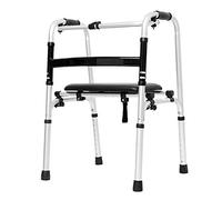Déambulateur pliable et léger, avec 2 roues, siège et sac, déambulateur vertical en aluminium, hauteur réglable pour personnes âgées, charge 180 kg