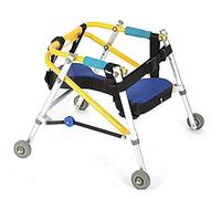 Déambulateur pliable pour enfant - Aide à la rééducation des membres inférieurs - Support d'entraînement - Pliable - Réglable en hauteur - Quatre roues - Membre inférieur - Cadre coulissant pour