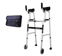 Déambulateur pliable pour personnes âgées avec accoudoirs amovibles - Hauteur réglable en hauteur - Déambulateur léger - Cadre de marche | Aide à la mobilité | Chaise de transport avec 2 roues et sac