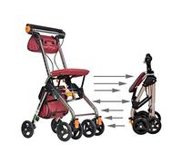 Déambulateur portable à 4 roues pliable avec siège, déambulateur médical à double système de freinage, utilisé pour les personnes âgées marchant avec petite étoile de lumière surprise