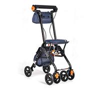 Déambulateur portable à 4 roues pliable avec siège, déambulateur médical à double système de freinage, utilisé pour les personnes âgées marchant avec petite étoile de lumière surprise