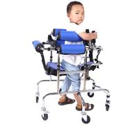 Déambulateur portable à 6 roues pour personnes atteintes de paralysie cérébrale, réglable en hauteur, pour la marche des membres inférieurs, support d'exercice de rééducation pliable, roue p