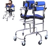 Déambulateur portable pour enfants atteints de paralysie cérébrale (3-6 ans), à six roues, anti-basculement, avec siège réglable en hauteur et en largeur. Aide à la réadaptation pour personn
