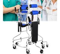 Déambulateur portable pour enfants atteints de paralysie cérébrale, personnes âgées hémiplégiques, 8 roues, dispositif de rééducation à la marche pour seniors, hauteur réglable (couleur : fe