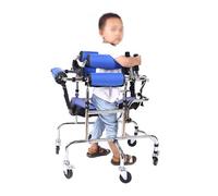 Déambulateur portable pour la rééducation des personnes atteintes de paralysie cérébrale, avec 6 roues, hauteur réglable, aide à la marche avec siège pour la rééducation des membres inférieu