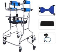 Déambulateur portable pour personnes âgées atteintes de paralysie cérébrale, aide multifonctionnelle à la station debout avec 8 roues pour l'entraînement des membres inférieurs et la récupér