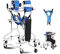Déambulateur portatif à 8 roues pour personnes âgées - 10 niveaux de hauteur et 5 réglages de largeur pour une mobilité et une stabilité accrues,Blue-men