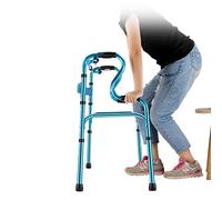 Déambulateur portatif bleu, déambulateur vertical pliable en aluminium for personnes âgées, assistance robuste for les personnes âgées adultes(No Wheels)