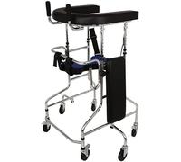 Déambulateur Pour Personnes Âgées Avec Support À 4 Roues, Accoudoir Latéral, Siège Et Poignée - Mobilité Verticale Pour L'Entraînement Des Membres Inférieurs Chez Les Personnes Âgées