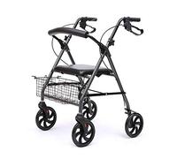 Déambulateur robuste avec siège, déambulateur bariatrique supportant jusqu'à 500 lb, grandes roues de 20 cm - Aide à la mobilité pour adultes, personnes âgées, personnes âgées et handicapés