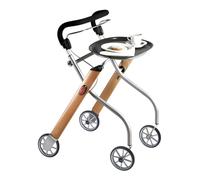 Déambulateur / rollator pour l'intérieur à 4 roues - Pliable - Couleur bois - Let's go Indoor