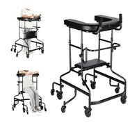 Déambulateur Roulettes Avec Siège Et Freins Déambulateur Pour Seniors Léger Anti-basculement Et Inclinaison Vers L'avant Convient Aux Personnes Handicapées Et Aux Victimes D'AVC