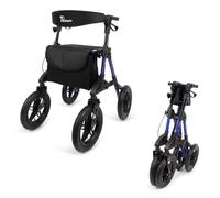 Déambulateur tout terrain Parvum Rebel avec pneus gonflables - bleu | Déambulateur tout-terrain avec cadre aluminium et gros pneus gonflables. Siège et dossier confortables pour tout type de sol.