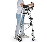 Déambulateur vertical à roulettes for personnes âgées avec siège et 4 roues, déambulateur pliable robuste avec accoudoirs et freins, aide à la marche for personnes handicapées