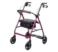 Déambulateur vertical, déambulateur avec siège, déambulateur à roulettes pliable en aluminium avec siège, déambulateur pliable pour personnes âgées, rampe réglable à 8 niveaux