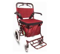 Déambulateur vertical, déambulateur avec siège, pliable, supportant une charge confortable dans la main, poignée ergonomique avec sac de rangement et ceinture de sécurité
