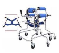 Déambulateur vertical portable pour paralysie cérébrale, avec roulettes, entraîneur de marche, aide à la station debout verticale réglable en hauteur avec cadre en acier inoxydable, déambula