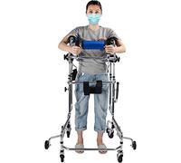 Déambulateur vertical pour personnes âgées - Aide à la marche de rééducation portable pour hémiplégie avec siège - Soutien idéal pour adultes handicapés de 150 à 180 cm de haut