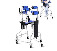 Déambulateur vertical pour personnes âgées avec siège, cadre debout de réhabilitation de l’hémiplégie, déambulateur portable pour adulte, aide à la marche, 10 niveaux de hauteur réglable, ho