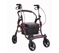 Déambulateurs à roulettes pliables, Déambulateur portable pliable en aluminium avec siège et panier à provisions, 4 roues, for personnes âgées, capacité de 100 kg