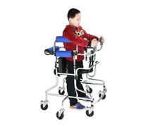 Déambulateurs/aides à la marche debout, aide à la marche pliable pour la rééducation avec siège, déambulateur médical à hauteur réglable, six roues anti-basculement, pour les enfants handicapés de l'i
