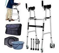 Déambulateurs. Cadre de marche Type de support de bras à 4 roues Aide à la marche for personnes âgées Entraînement des membres inférieurs pliable Hauteur réglable avec bassin de lit Aspire pour