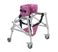 Déambulateurs, déambulateur de rééducation pour enfants, cadre de marche pliable en aluminium avec 4 roues, dispositif d'entraînement des membres inférieurs, aide à la marche à roulettes