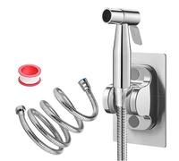 DEANKEJI 2 Mètre Acier Inoxydable Kit Douchette Wc-Ensemble, Argent Douchette Toilette, Jet Toilette Wc avec Tuyau, Pulvérisateur Bidet, pour Cuisines, Salles de Bains et Hôtels