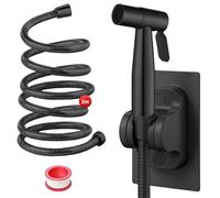 DEANKEJI 2 Mètre Acier Inoxydable Kit Douchette WC-Ensemble, Noir Robinet-Douchette WC avec Tuyau, Douchette Toilette, pour à la Salle de Bain, à la Cuisine, à L'hôtel
