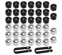 DEANKEJI 40 Pièces Ecrou Antivol, avec 2 Outils de Démontage Bicolores Cache Ecrou 17mm, Cache Vis Noir Convient à la Plupart des Modèles de Béhicules