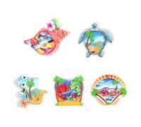 DEANKEJI Aimant de Réfrigérateur 5 Pièces 3D Créatif Vents Océaniques Magnet Frigo Aimants Frigo avec Aimants, Résine Artisanat Aimant Frigo pour Décoration Maison Bureaux Restaurants