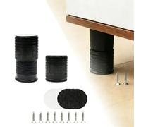 DEANKEJI Ensemble de 4 Pièces Pied Reglable, 43 x 40 mm Pieds de Meubles, Pied Meuble Reglable, avec Vis et Pastilles Adhésives, Convient pour Tables, Canapés