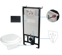 Deante Boro kit châssis avec cuvette, abattant et bouton suspendue oui blanc brillant CMON6SPW