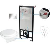 Deante Boro kit châssis avec cuvette, abattant et bouton suspendue oui blanc brillant CMOS6SPW