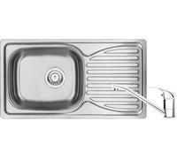 Deante Doppio évier avec mitigeur acier/chrome ZENA0113