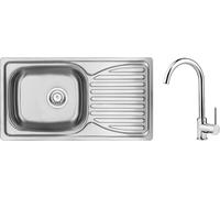 Deante Doppio évier avec mitigeur acier/chrome ZENB0113