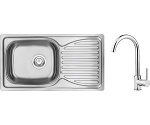Deante Doppio évier avec mitigeur acier/chrome ZENB0113