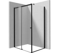 Deante Kerria Plus cabine de douche 100x80 cm rectangulaire noir mat/verre transparent KKNNP10S08