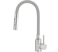 Deante Luno mitigeur de cuisine sur pied acier inoxydable-graphite/gris BOC_S740