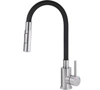 Deante Luno mitigeur de cuisine sur pied acier inoxydable-noir BOC_B740