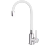 Deante Neo Luno mitigeur de cuisine sur pied acier inoxydable-blanc BOC_W720