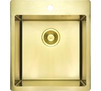 Deante Olfato évier en acier inoxydable avec siphon 50.5x45 cm doré ZPO_R10A