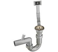 Deante Siphon pour évier en acier inoxydable avec cuve simple ZXY 9921 Gris