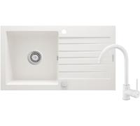 Deante Zorba évier avec mitigeur blanc/blanche ZQZVA113